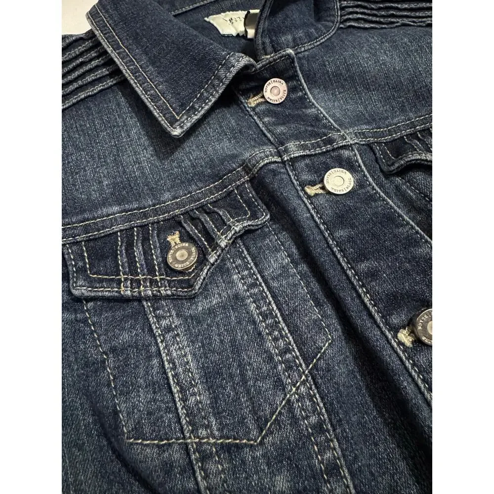 WHITE HOUSE BLACK MARKET JEAN JACKET — Cotton Stretch Denim Blue Size 6 - Picture 7 of 8